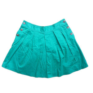 Lands End Canvas Green Cotton Skirt Women's Size 8